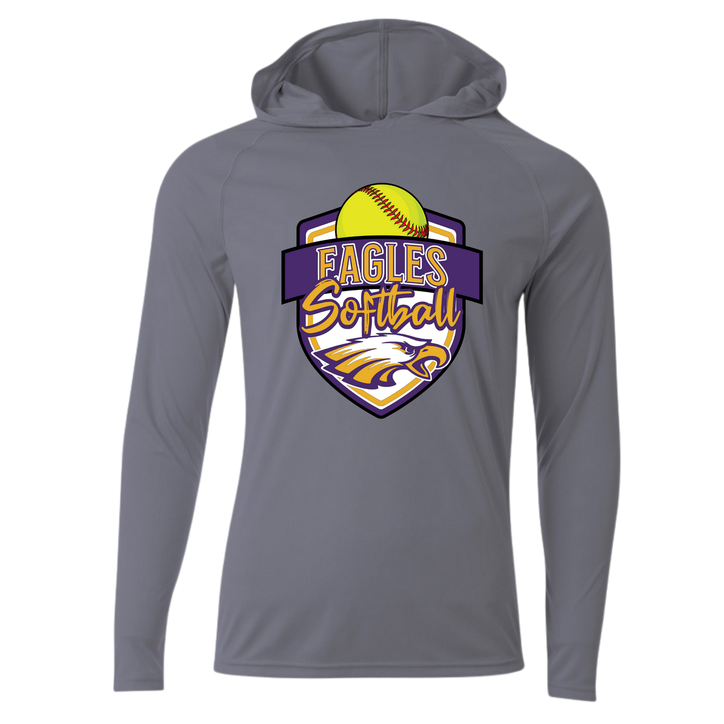 CM Eagles Softball Performance Hooded Long Sleeve Shirt