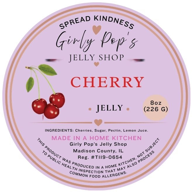 2 INCH ROUND STICKER CHERRY JELLY