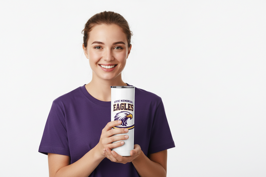 Civic Memorial Eagles 20oz Stainless Steel Tumbler
