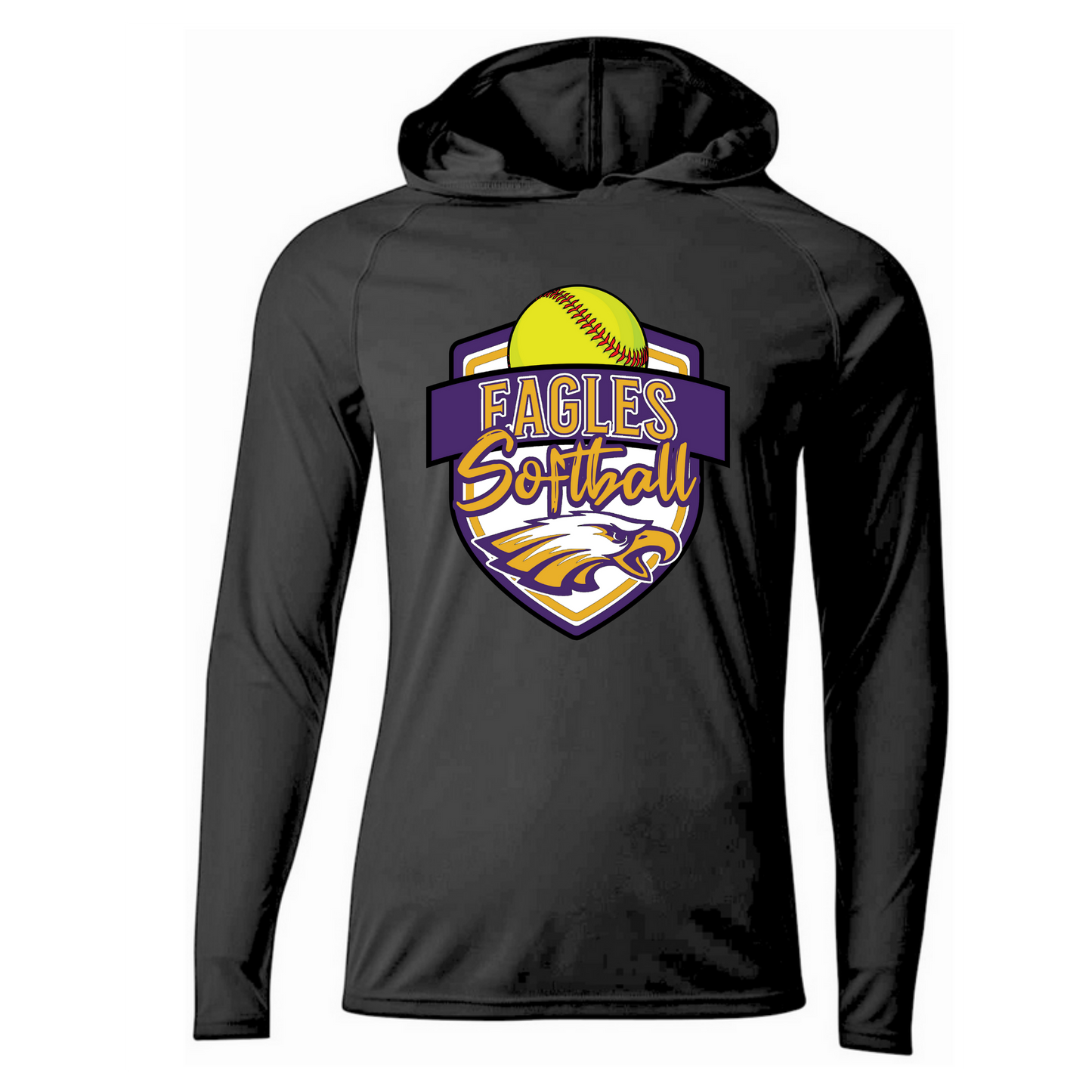 CM Eagles Softball Performance Hooded Long Sleeve Shirt