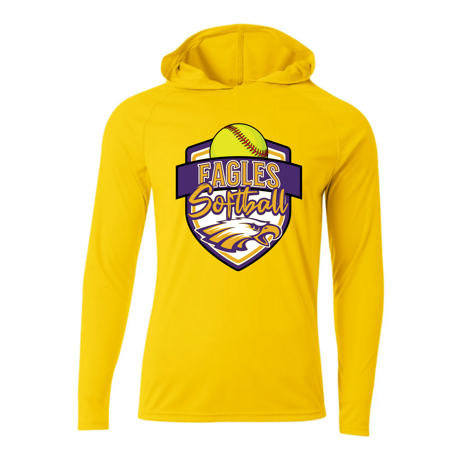 CM Eagles Softball Performance Hooded Long Sleeve Shirt