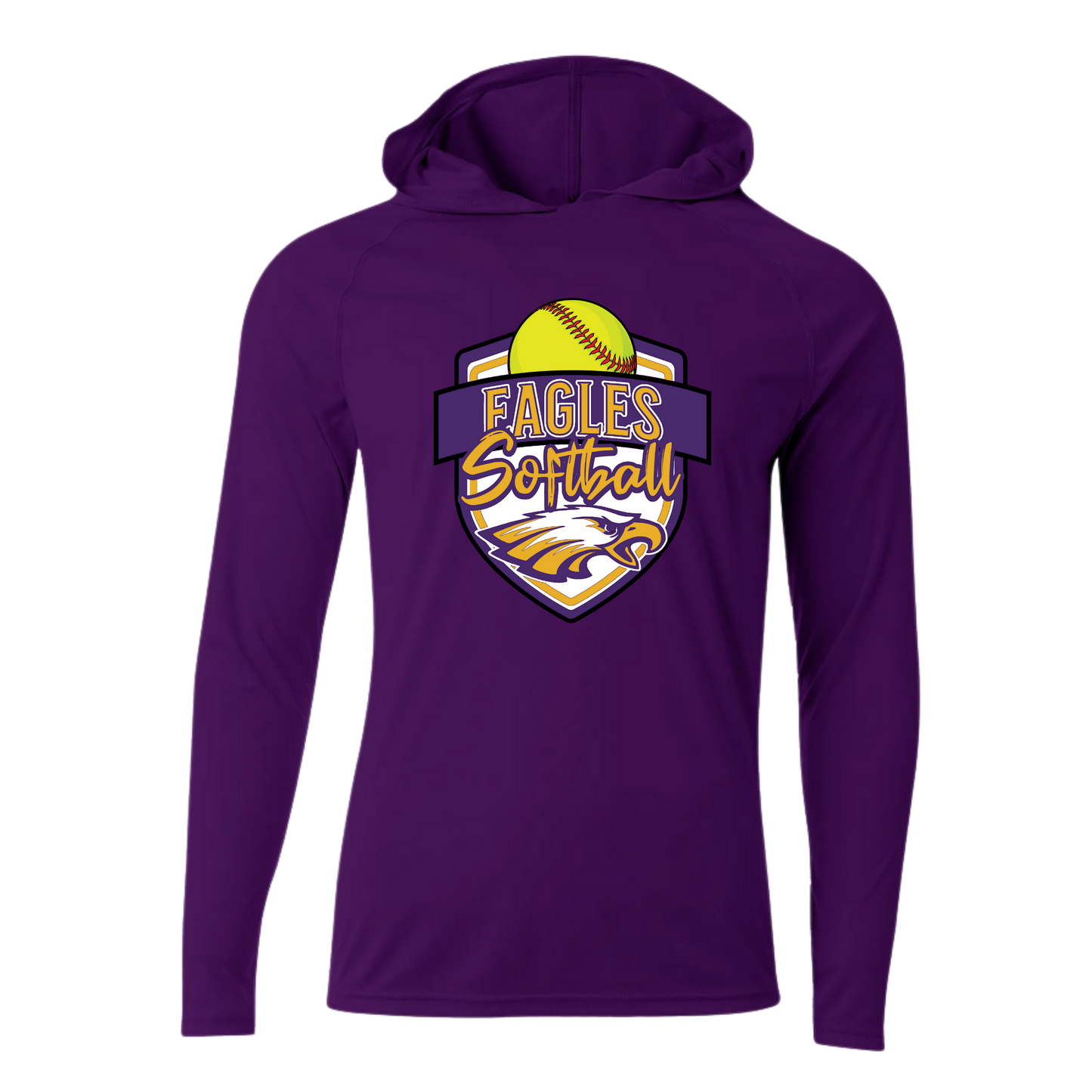 CM Eagles Softball Performance Hooded Long Sleeve Shirt