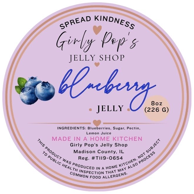 2 INCH ROUND STICKER BLUEBERRY JELLY