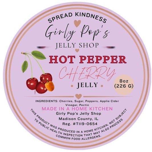 2 INCH ROUND STICKER HOT PEPPER CHERRY JELLY