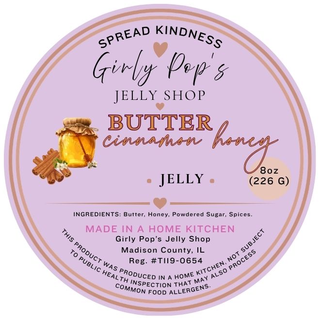 2 INCH ROUND STICKER CINNAMON HONEY BUTTER JELLY