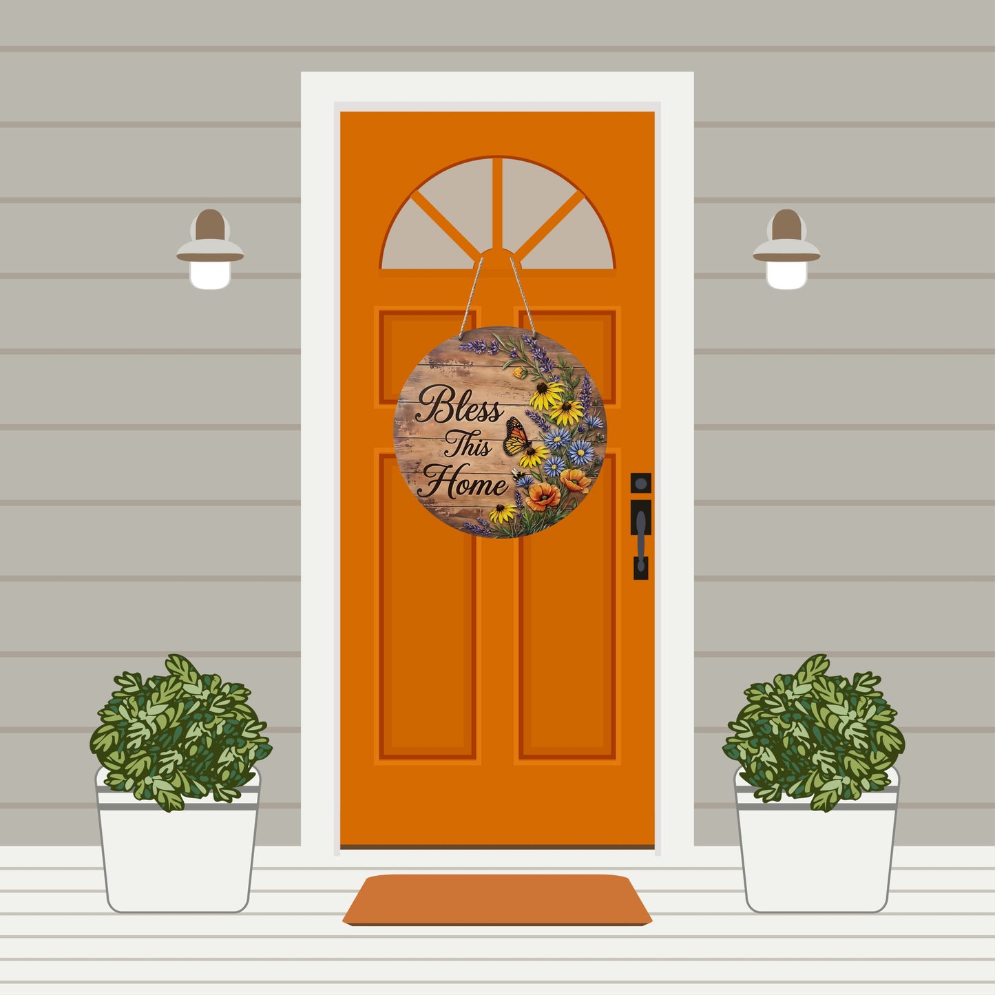 Door Hanger 18" Inch Round Birch