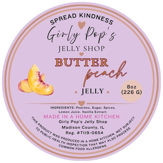 2 INCH ROUND STICKER PEACH BUTTER JELLY