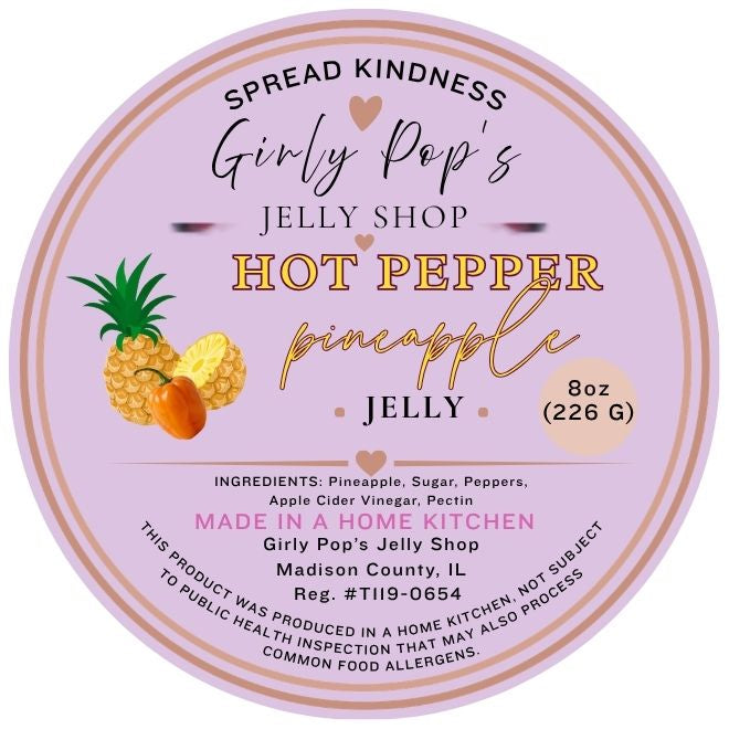 2 INCH ROUND STICKER HOT PEPPER PINEAPPLE JELLY