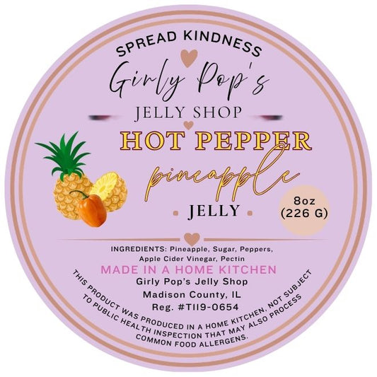 2 INCH ROUND STICKER HOT PEPPER PINEAPPLE JELLY