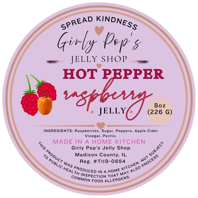2 INCH ROUND STICKER HOT PEPPER RASPBERRY JELLY