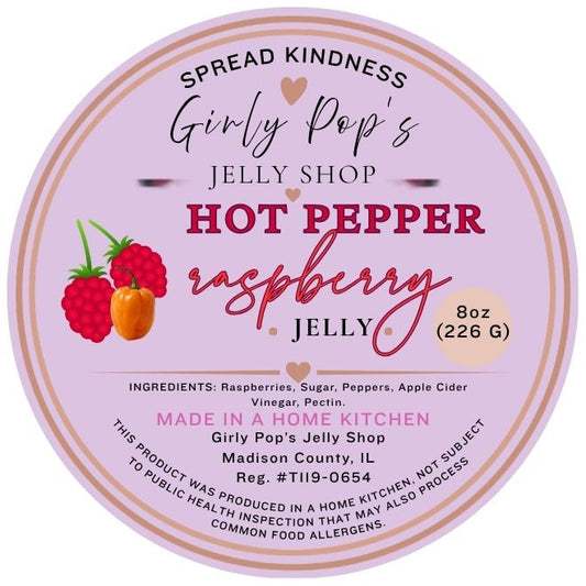 2 INCH ROUND STICKER HOT PEPPER RASPBERRY JELLY