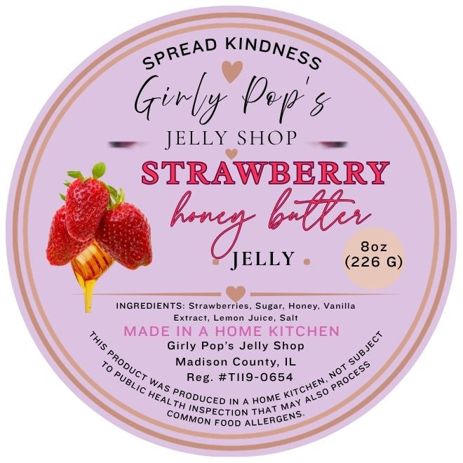 2 INCH ROUND STICKER STRAWBERRY HONEY BUTTER JELLY