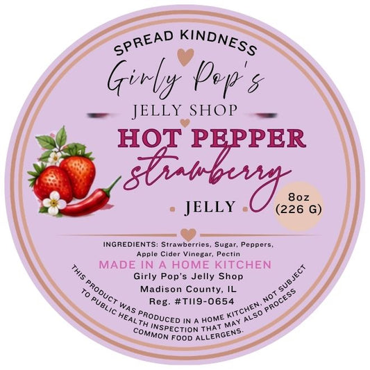 2 INCH ROUND STICKER HOT PEPPER STRAWBERRY JELLY