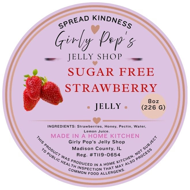 2 INCH ROUND STICKER SUGAR FREE STRAWBERRY JELLY