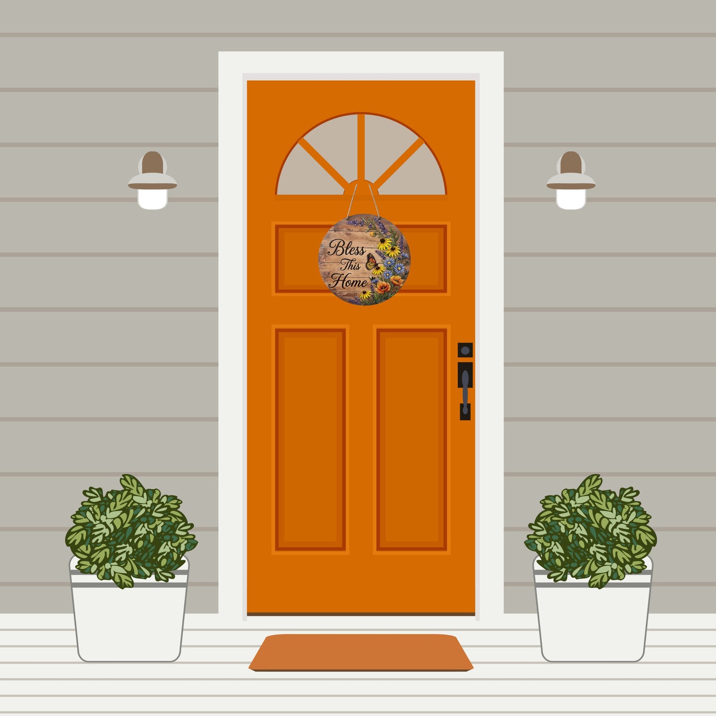 Door Hanger 14" Inch Round Birch